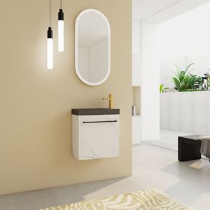20\" <b>Wall</b> Mounted <b>Floating</b> Bathroom Vanity with Resin Sink and Soft-Close Cabinet Door - Product Image 3