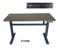 Escritorio de Computadora Ergonómico de Acero al Carbono con Tablero de Madera, Ajustable en Altura Eléctricamente, 100*60cm, Exportación de Vietnam, Tabla de Afeitar Resistente
