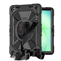 Étui robuste et résistant pour Samsung Galaxy Tab A9 Plus A11+ avec rotation à 360° °   Support rotatif pour téléphone avec sangle de maintien et bandoulière réglable