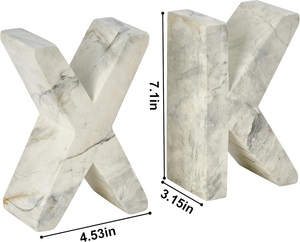 Concrete bookends letter <b>book</b> ends heavy duty bookend decorative shelf <b>decor</b> alphabet bookends wholesale luxury desk organizer w - Product Image 4