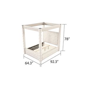 Monica crema legno quattro Poster completo 4 Pc camera da letto di lusso Set include vanità - Product Image 5