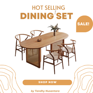 Modern Japanese Design Teak Wood <b>Restaurant</b> Set Dining Set For 4 People Best at Quality Dining Room <b>Furniture</b> - Product Image 6