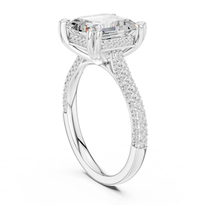 Elegante anillo solitario de oro blanco con diamantes de corte Asscher cultivados en laboratorio, certificado GRA, anillo de lujo para compromiso o aniversario. - Product Image 5
