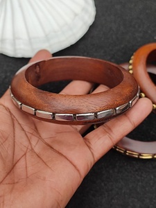 Sustainable Wooden Brass Bangle <b>Bracelet</b> Handmade Artisan Jewelry for Ladies - Product Image 5