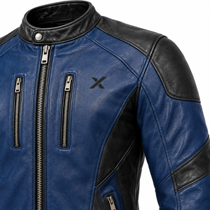 Chaqueta de Motocicleta de Cuero Premium Heritage |   Azul Negro Marrón Verde |   Fabricante OEM ODM |   Diseño de Calidad Premium | - Product Image 4