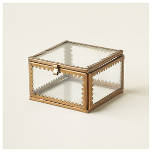 Designer Decorative Metal Jewelry <b>Box</b> Handcrafted <b>Keepsake</b> Case for Rings Necklaces and Trinkets - Product Image 3