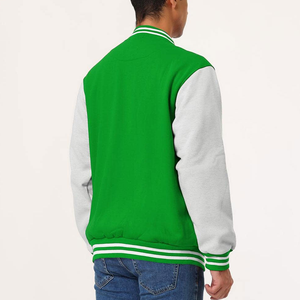 Chaqueta Letterman Personalizada para Hombre, Cuello Alto de Lona, Logotipo Frontal, Chaquetas Casuales de Invierno Ecológicas al por Mayor - Product Image 4