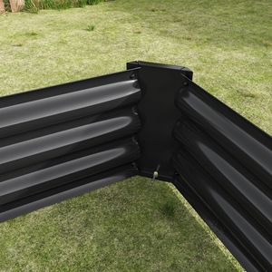 Black Metal Raised <b>Rectangle</b> Garden Bed 6 X 3 X 1ft Outdoor <b>Planter</b> Beds for Flowers Vegetables & Plants - Product Image 4