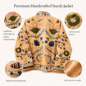 Chaqueta Bomber Bordada en Terciopelo Hecha a Mano para Mujer, Manga Larga, Cuello Alto, Abrigo de Invierno - Product Image 2