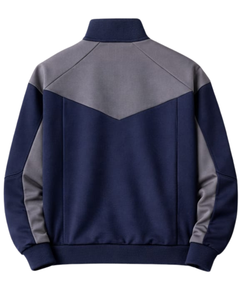 Conjunto Deportivo Personalizado Azul Marino y Gris para Hombre, Chaqueta con Cierre Completo, Pantalones Deportivos con Cintura Elástica, Fabricante Personalizado - Product Image 5