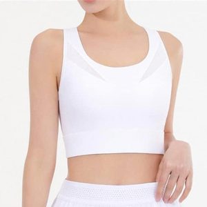 Ensemble de yoga unisexe blanc : Crop top à col rond, short taille haute et brassière, 100% coton, anti-humidité, taille élastique, sans manches - Product Image 5