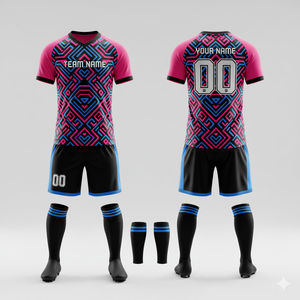 ชุดยูนิฟอร์มฟุตบอลชายมืออาชีพ เสื้อ กางเกงขาสั้น โพลีเอสเตอร์ 100% สกรีนโลโก้ได้ตามสั่ง ชุดฝึกซ้อมสำหรับผู้ใหญ่ ชุดทีมฟุตบอล - Product Image 5