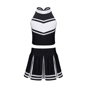 Uniforme de Animadora Moderno para Mujer, Personalizado, de Poliéster, con Falda y Logotipo Frontal - Product Image 1