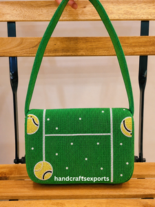 Sac à bandoulière de luxe fait main professionnel portable pour court de tennis, avec perles, rabat magnétique, logo personnalisé, écologique - Product Image 2