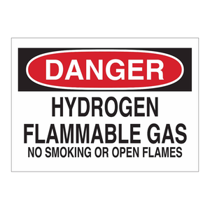 Panneau de signalisation de gaz inflammable au hydrogène - Brady Laboratory & Industrial Safety Board - Product Image 3