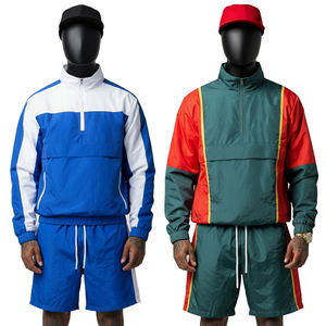 Conjunto de Sudadera y Pantalón Corto de Dos Piezas para Hombre, Personalizado, de Maternidad, con Capucha, Ligero, de Poliéster, con Cremallera, Estampado de Leopardo, para Otoño - Product Image 1