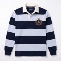 Chemise de rugby rayée à manches courtes pour garçons Snowgrace, col en V, logo brodé, coupe décontractée, respirante, en polyester, pour l'été et le printemps