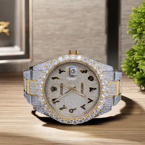 นาฬิกาผู้ชายประดับเพชร VVS ทันสมัยหน้าปัด41มม. ชุบทองสีขาวสีเหลืองทองหรูหราหน้าปัดอาหรับสแตนเลสของขวัญทางธุรกิจสำหรับเขา - Product Image 1