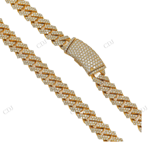 Cadena Cubana de Plata 925 de 7MM y 16 Pulgadas, Chapada en Oro, para Hombre, Estilo Hip Hop, Personalizable, Venta al Por Mayor - Product Image 3
