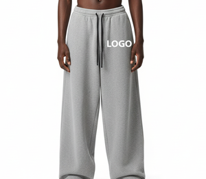 Wholesale High Quality Vintage Mid Baggy Straight Leg Digital Printing 100% Cotton Woolen Breathable Eco-Friendly Casual Heather - Product Image 3