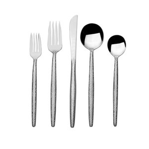 Ensemble de couverts en acier inoxydable au design bambou, cuillère, fourchette, couteau, ensemble de couverts de table haut de gamme - Product Image 6