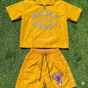 Conjunto Corto de Chaqueta Cortavientos de Nailon Directo de Fábrica, Traje Deportivo con Cremallera para Hombre, Chaqueta Cortavientos con Pantalones Cortos de Cintura Elástica - Product Image 4