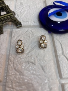 Floral Design Silver 18K Gold Plated Luxury <b>Stud</b> <b>Earrings</b> for Women Classic Everyday Wear - Product Image 5