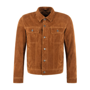 Wholesale <b>Mens</b> Cow Suede <b>Leather</b> Trucker <b>Jacket</b> Western Classic Shirt Style Denim Look <b>Jacket</b> OEM ODM Private Label Manufacturer - Product Image 1