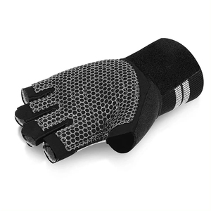 Professional PU Half Finger <b>Weight</b> Lifting Training Gym <b>Gloves</b> with Hand Grips for Outdoor Workout Bodybuilding Fitness - Product Image 3