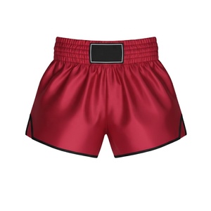 Customized Plus Size MUAY Thai Kick Boxing Shorts High Street Style Solid Pattern Breathable 220g <b>Polyester</b> Blended Satin Short - Product Image 3