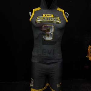 ชุดฟุตบอล 7 คนแบบกำหนดเองสำหรับผู้ใหญ่ ไซส์พลัส พิมพ์ลายดิจิทัล โลโก้ด้านหน้า เสื้อฮู้ดดี้และกางเกงขาสั้นชุดกีฬา - Product Image 4