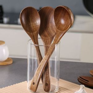 Juego de Cucharas de Cocina de Madera para Bodas, 4 Piezas, Superficie de Teca Lisa como un Espejo, Agarre Suave, Ecológico, Antiadherente, Apto para Lavavajillas y Microondas - Product Image 3