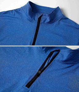 Camisetas deportivas de manga larga para hombre, sudadera con media cremallera, tops transpirables para fitness, jogging, entrenamiento y running, camisetas de compresión. - Product Image 5