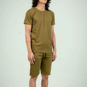 Ensemble d'été pour hommes grandes tailles, best-seller, coupe ajustée, short en tissu éponge uni, vêtements d'extérieur, hip-hop, 100% coton, assortiment parfait - Product Image 5