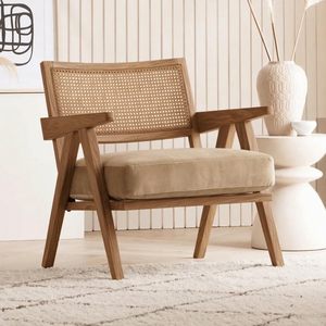 Sillón de Madera de Teca para el Hogar, Dormitorio, Sala de Estar, Comedor, Sala de Recepción |   Ultra Suave y Cómodo para un Uso sin Preocupaciones | - Product Image 1