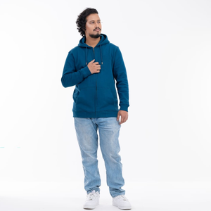 Sudadera con Capucha Azul Marino Premium para Hombre, Unisex, Cálida, de Forro Polar, Manga Larga, Tejido Grueso y Suave, Ropa Casual de Calle para Invierno - Product Image 1