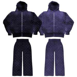 ชุดเสื้อแจ็คเก็ตและกางเกงขายาวมีฮู้ดลายจุดสีเขียวสำหรับผู้หญิง - Product Image 3