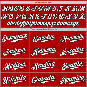 Camiseta de béisbol personalizada para equipo, tela transpirable que absorbe la humedad, color rojo, blanco y negro, impresión por sublimación. - Product Image 6