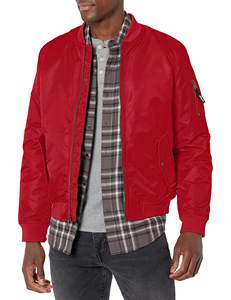 Veste bomber varsity pour homme, imperméable et coupe-vent, avec logo personnalisé brodé, en tissu de soie et satin, très vendue - Product Image 2