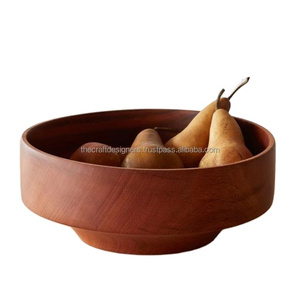 Dinning Centerpiece Display Fresh Wooden Farmhouse Fruit Bowl Polished Natural Wooden Bowls Super Selling Serving Bowl Hot <b>Sales</b> - Product Image 1