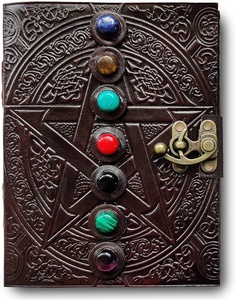 Bảy Chakra đá Celtic pentagram da cổ điển nổi trống Lưu ý cuốn sách nhật ký Tạp Chí phác thảo Cuốn sách với chốt đóng cửa - Product Image 2