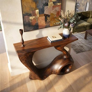 Handmade Wooden Console <b>Table</b> meticulously handcrafted from solid natural wood refined artistry entryway <b>table</b> for living room - Product Image 6