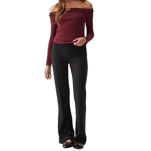 Leggings de yoga acampanados personalizados al por mayor con control de abdomen, tacto suave, cintura media, para entrenamiento y running, antibacterianos - Product Image 1