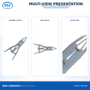 Pinzas Veterinarias de Acero Inoxidable Reutilizables y Duraderas, Instrumento Quirúrgico para Animales, Marca BSZ SURGICO para Cabras - Product Image 3