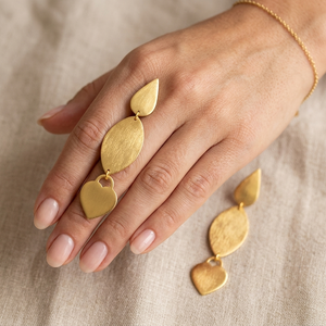 Oferta Especial: Pendientes Hechos a Mano con Baño de Oro Genuino de 24k, Diseño Étnico en Latón para Uso Festivo y de Boda, Fabricante de Joyería al por Mayor - Product Image 3