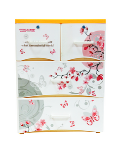 Meuble de rangement floral multifonctionnel à 4 niveaux en plastique moulé par injection, étanche et durable, pour chambre et salon - Product Image 3