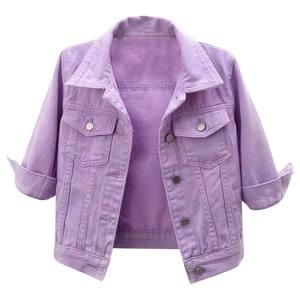 Chaqueta Vaquera Corta Premium para Mujer, 100% Algodón, Chaqueta de Mezclilla Corta de Alta Calidad, Personalizada OEM - Product Image 1