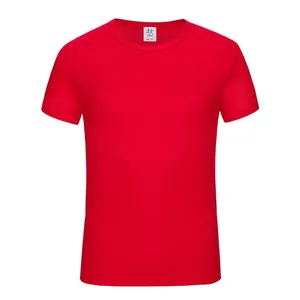 T-shirt à manches courtes pour homme, noir, 100% polyester, séchage rapide, coupe classique, col rond, couleur unie, jersey tricoté décontracté - Product Image 4