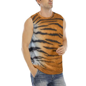 Débardeurs pour hommes à prix avantageux, personnalisables avec logo, coupe ajustée, unis, sans manches, en coton et polyester, pour l'entraînement. - Product Image 4