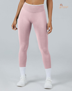 Leggings de yoga décontractés en coton tricoté respirant pour femmes, taille haute, grandes tailles, personnalisables pour la gym - Product Image 1